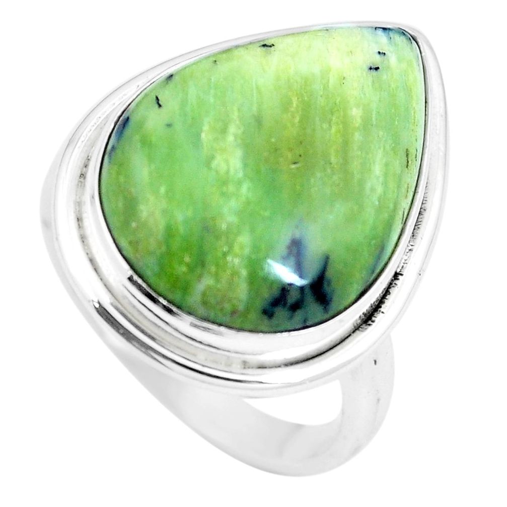 Natural green swiss opal 925 sterling silver ring jewelry size 7.5 m63451