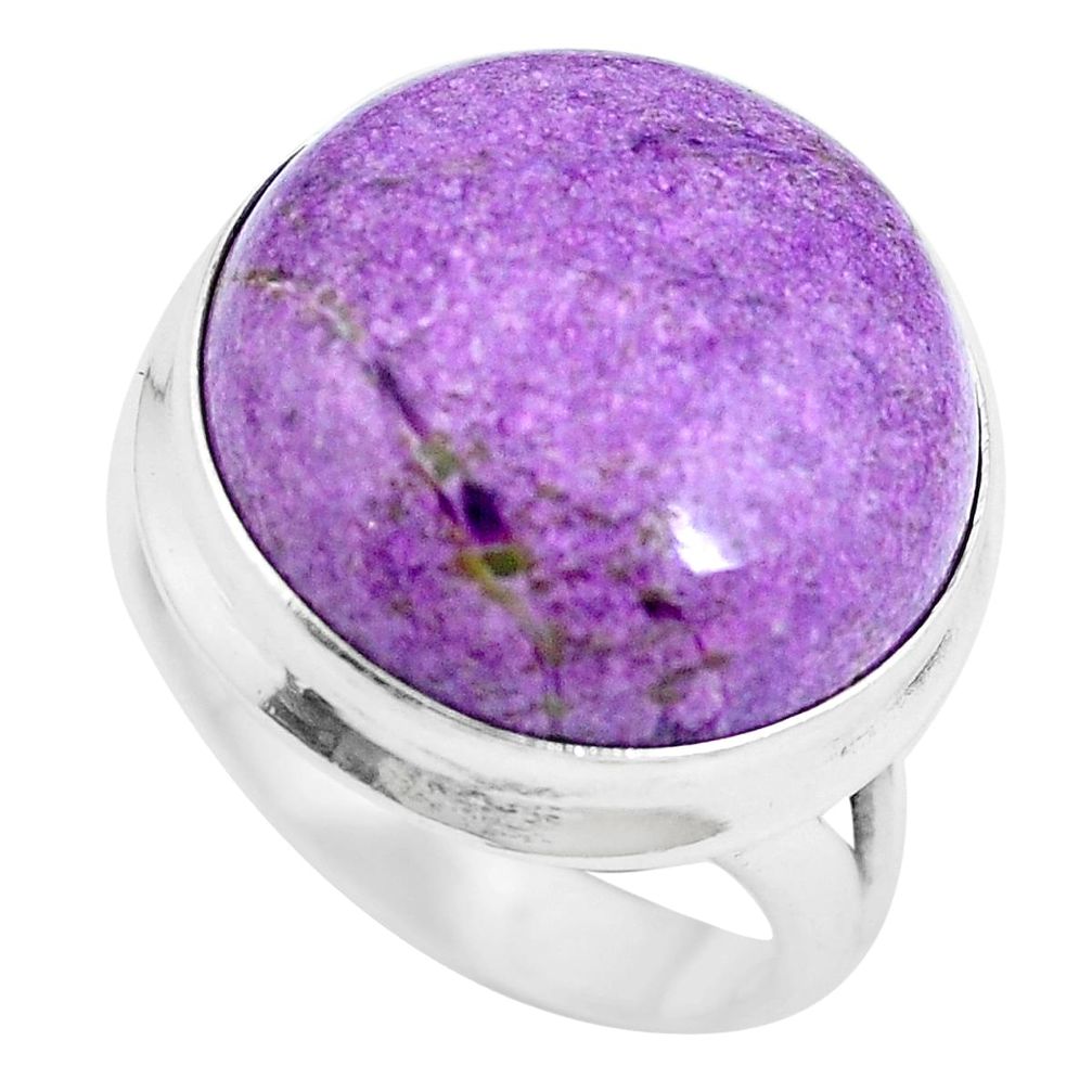 14.40cts natural purple purpurite 925 sterling silver ring jewelry size 6 m63640