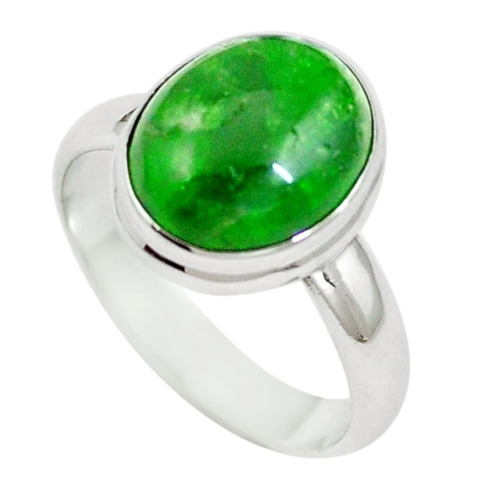 5.14cts natural green chrome diopside 925 sterling silver ring size 8 m64857