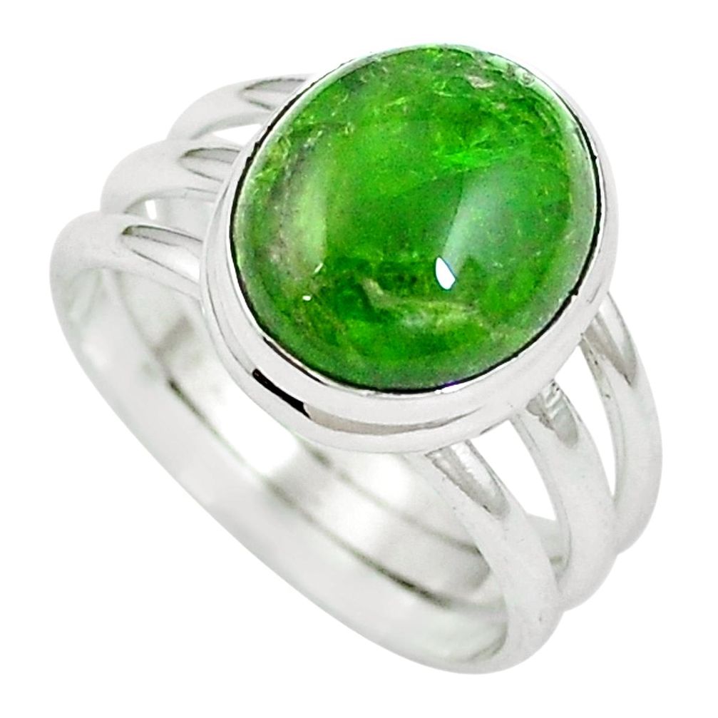 5.19cts natural green chrome diopside 925 sterling silver ring size 7 m64860