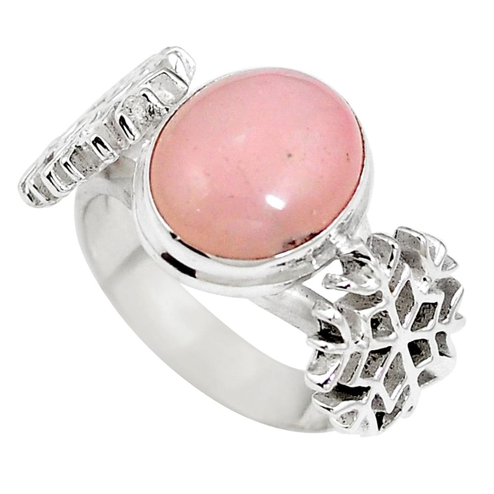 5.51cts natural pink opal 925 sterling silver ring jewelry size 7 m64874