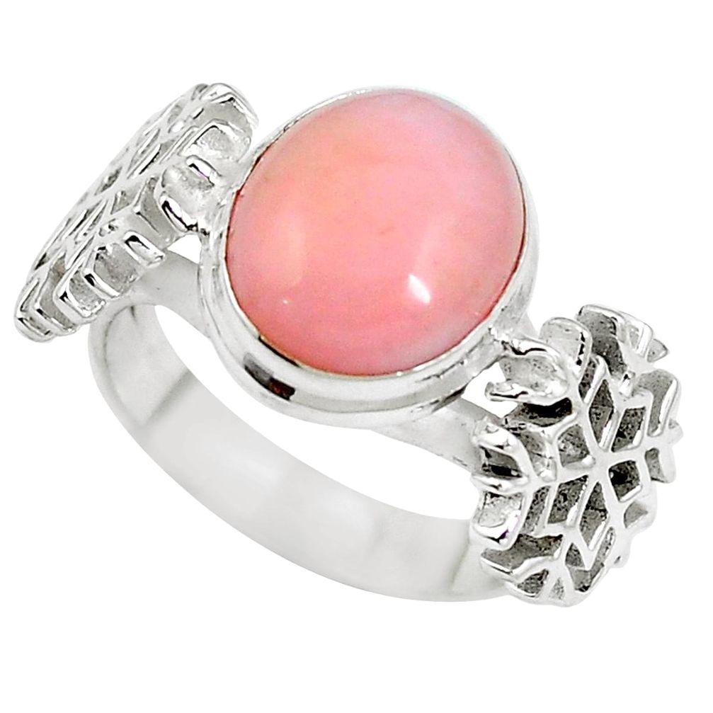 5.22cts natural pink opal 925 sterling silver ring jewelry size 7 m64880