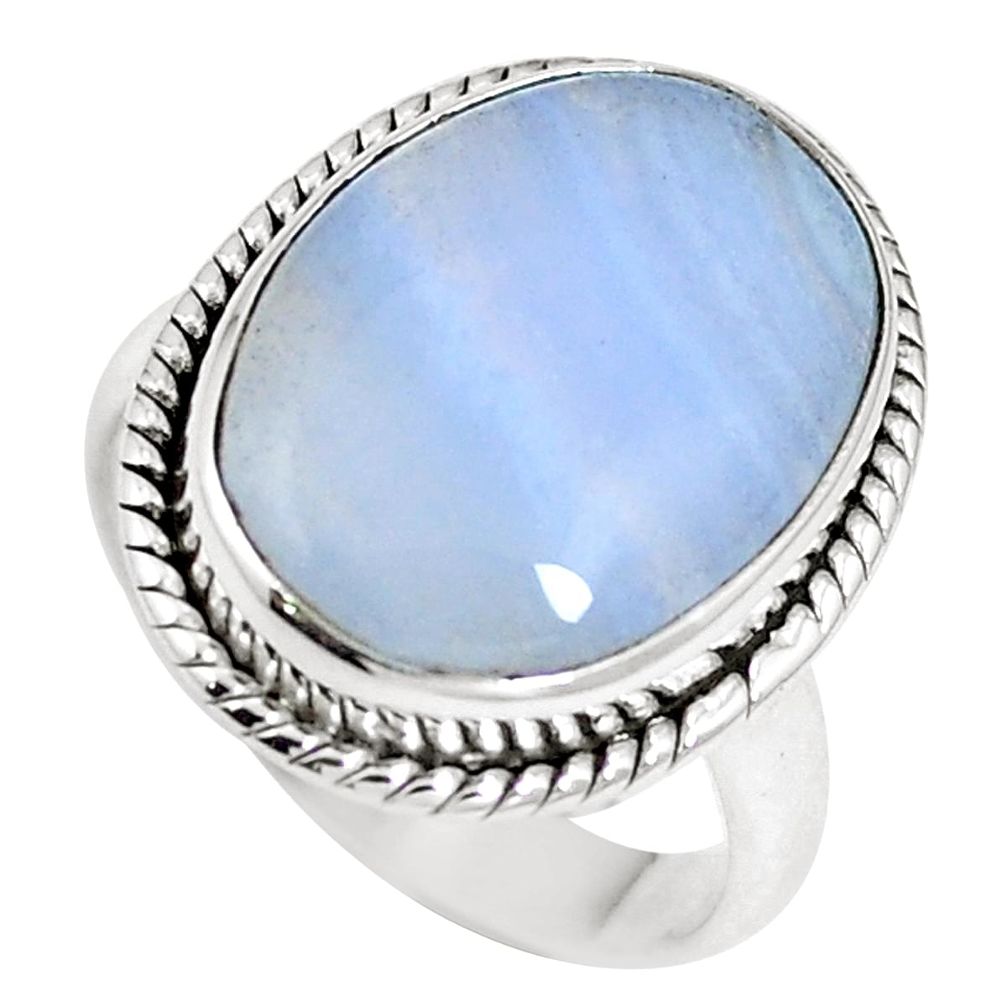 Natural blue lace agate 925 sterling silver ring jewelry size 7 m65024