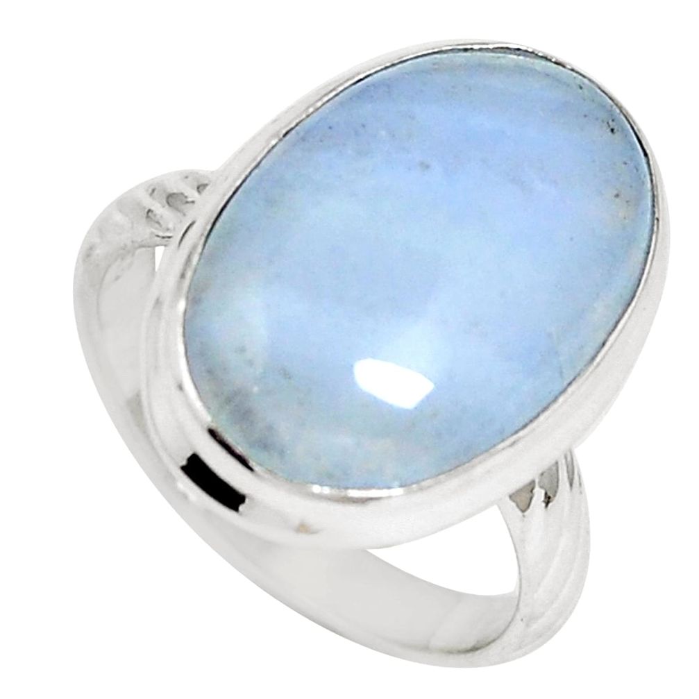 Natural blue lace agate 925 sterling silver ring jewelry size 6 m65033