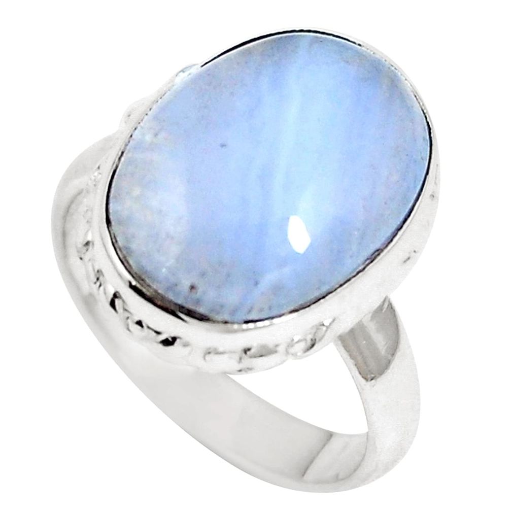 Natural blue lace agate 925 sterling silver ring jewelry size 7 m65042