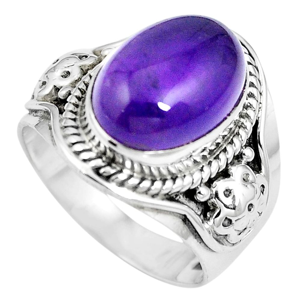 Natural purple amethyst 925 sterling silver ring jewelry size 7.5 m65415