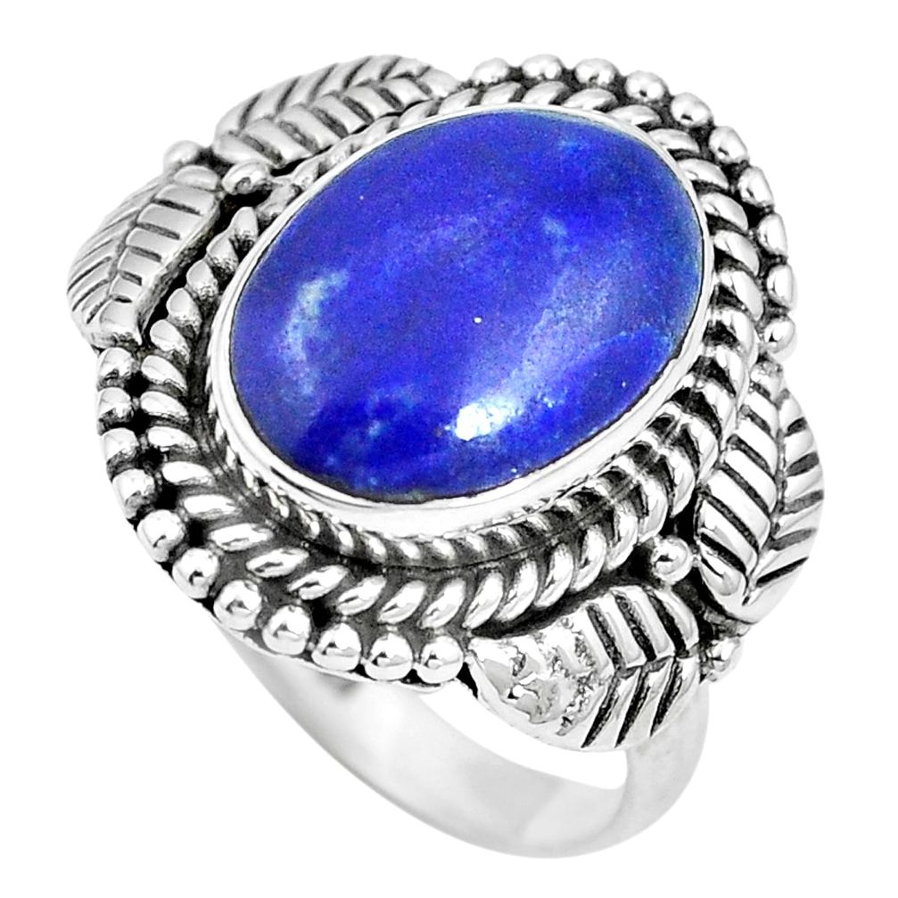 Natural blue lapis lazuli 925 sterling silver ring jewelry size 8 m65428