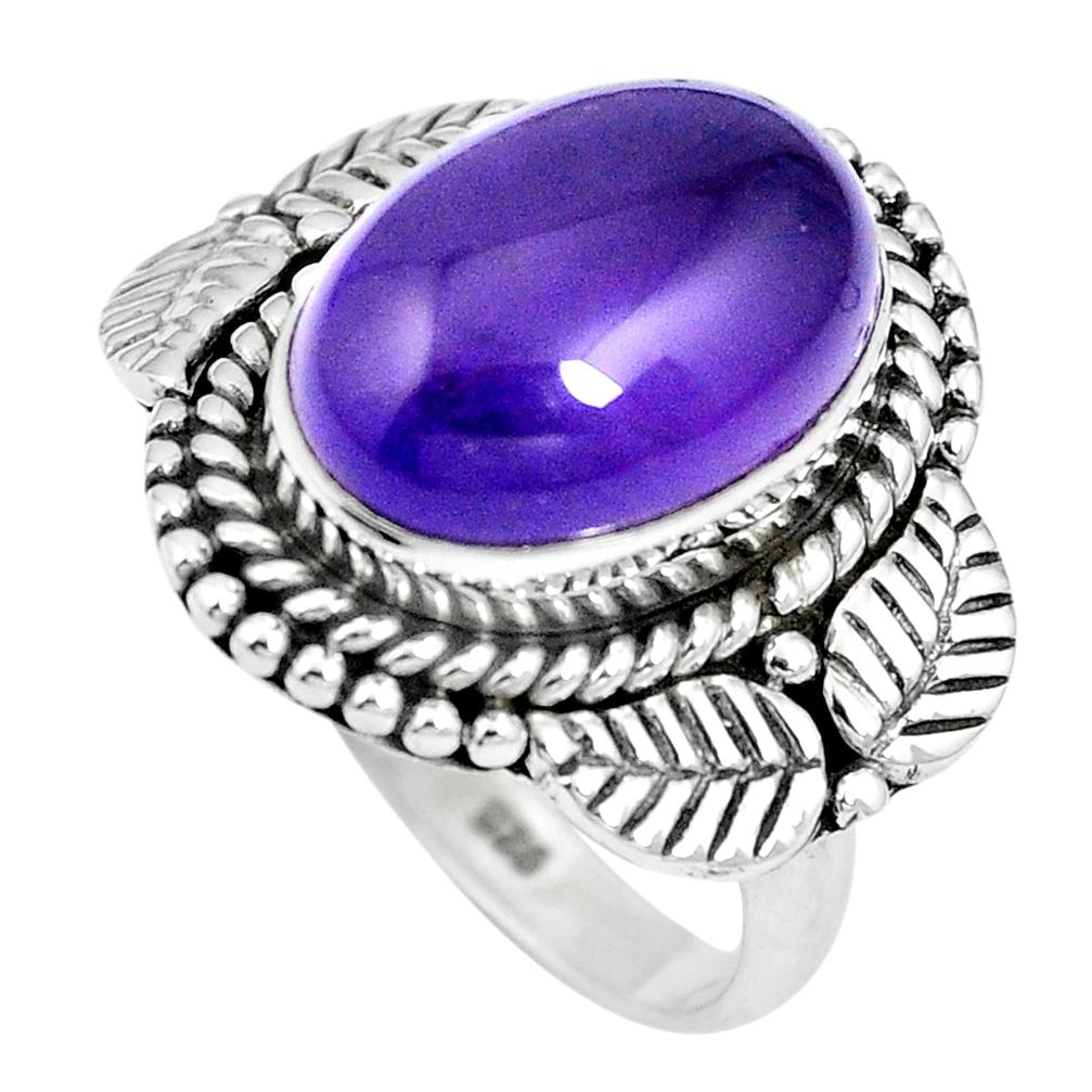 Natural purple amethyst 925 sterling silver ring jewelry size 6 m65431