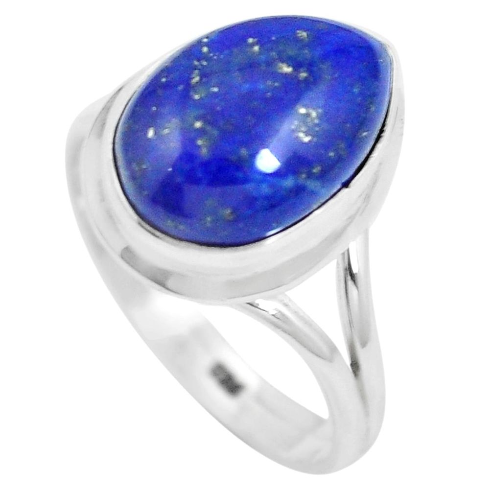 Natural blue lapis lazuli 925 sterling silver ring jewelry size 8 m65478