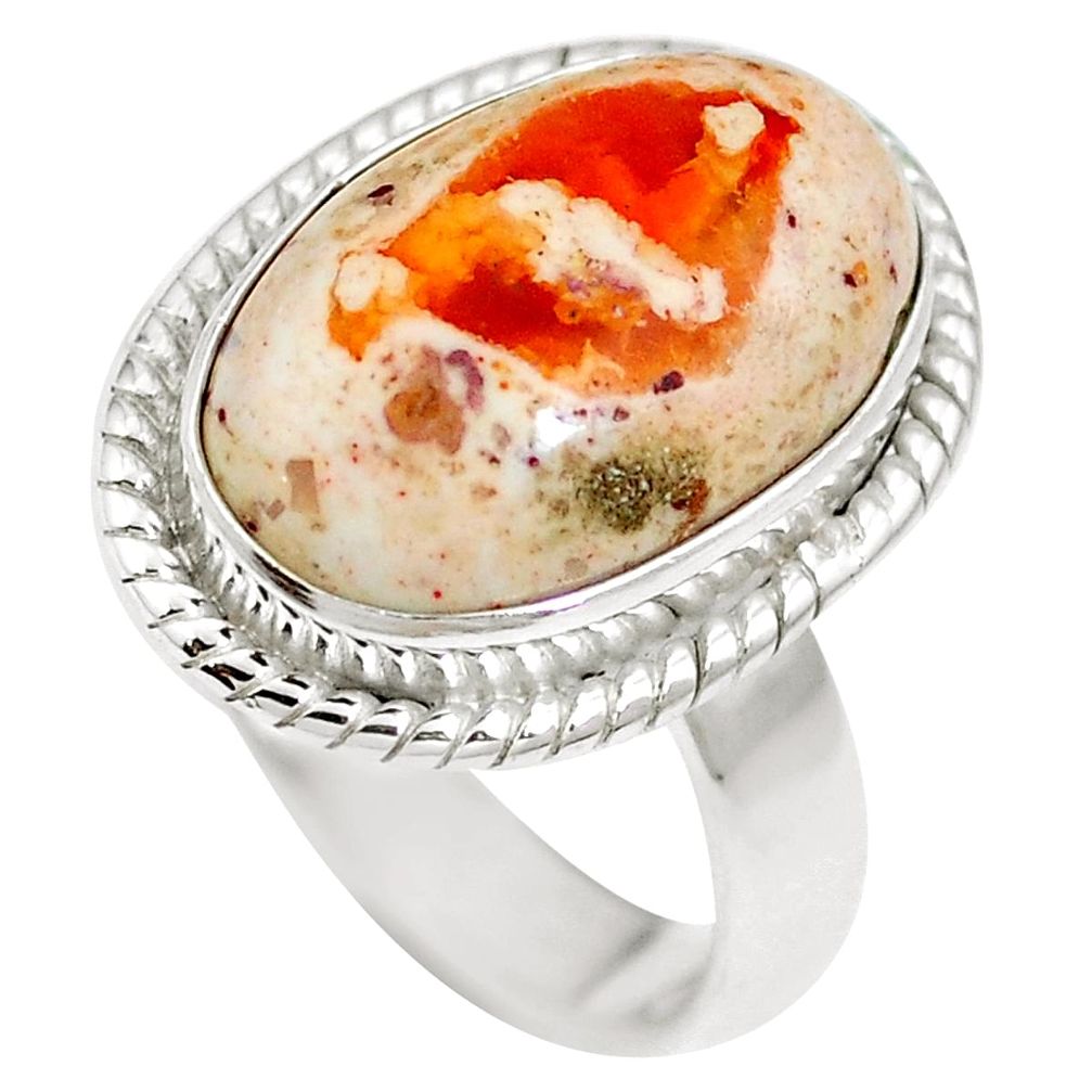 925 sterling silver natural multi color mexican fire opal ring size 6.5 m65720