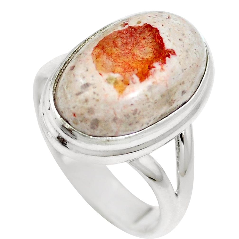 Natural multi color mexican fire opal 925 silver ring size 6.5 m65746