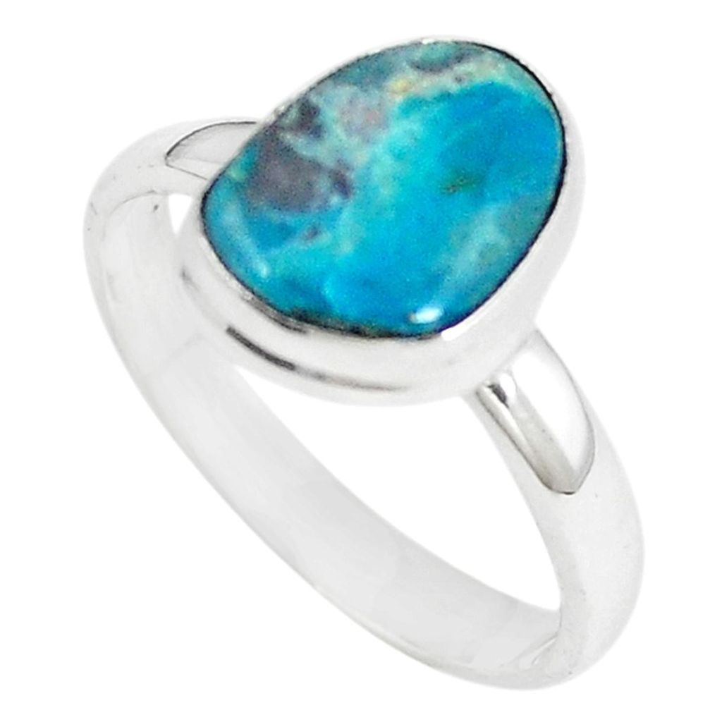 Natural blue opaline 925 sterling silver ring jewelry size 9 m6658