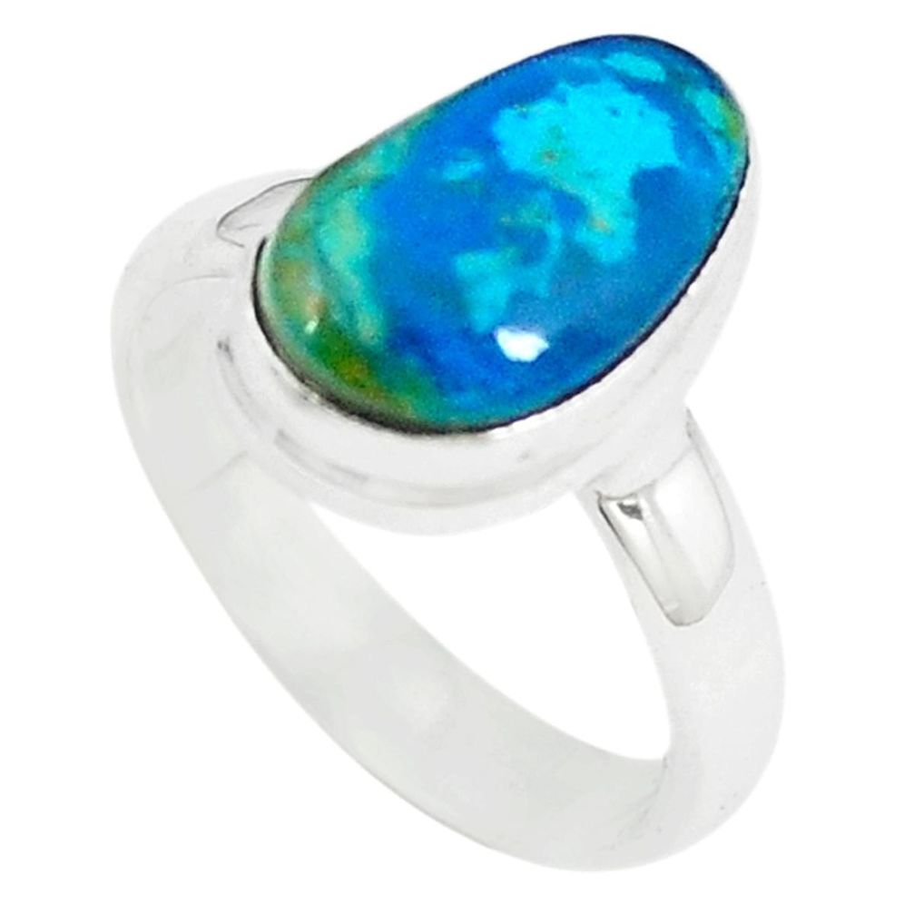 Natural blue opaline 925 sterling silver ring jewelry size 5 m6659