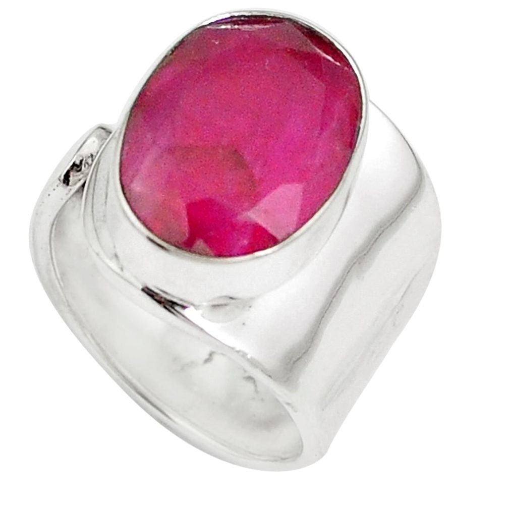 Natural red ruby 925 sterling silver adjustable ring size 5 m67702