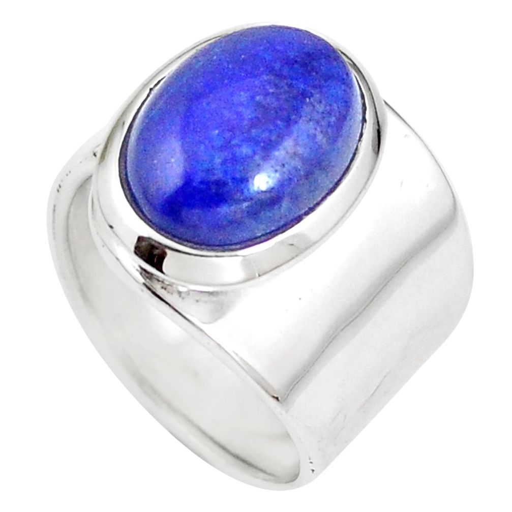 Natural blue lapis lazuli 925 silver adjustable ring size 7 m67703