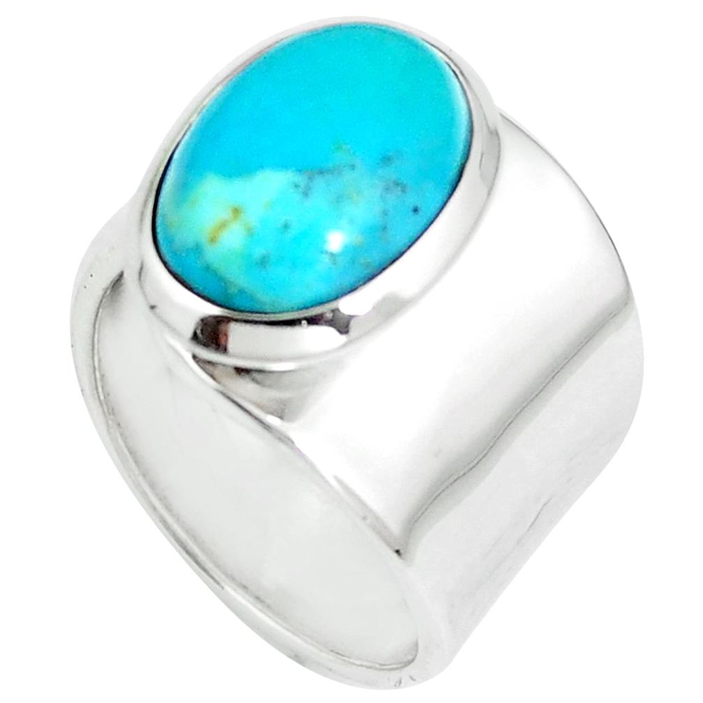 Blue arizona mohave turquoise 925 silver adjustable ring size 7 m67706