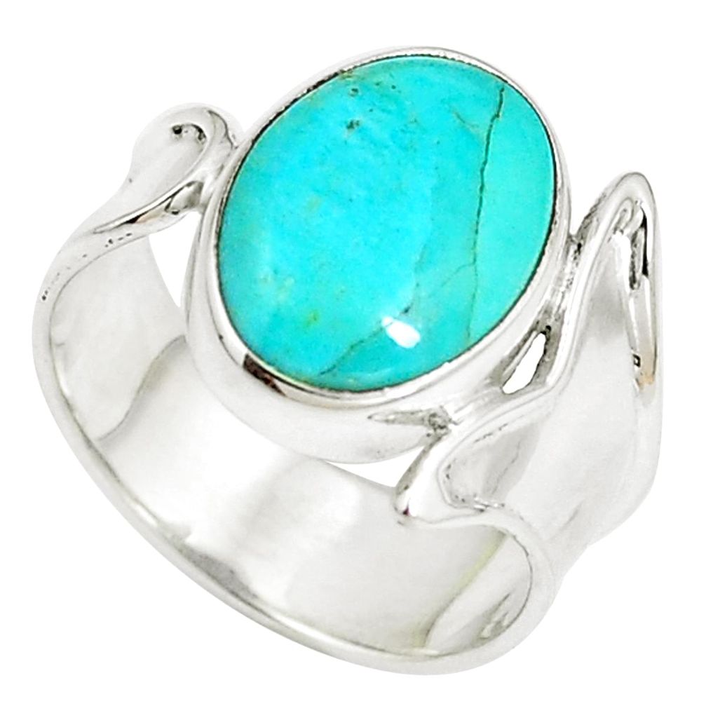 Blue arizona mohave turquoise 925 sterling silver ring size 6.5 m67751