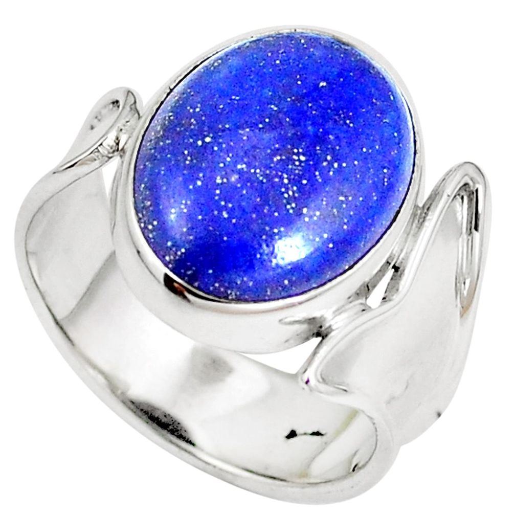 Natural blue lapis lazuli 925 sterling silver ring jewelry size 7 m67752