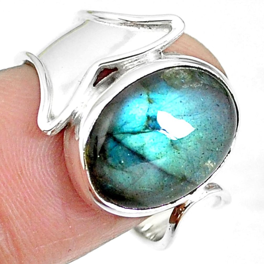 925 sterling silver natural blue labradorite ring jewelry size 6.5 m67756