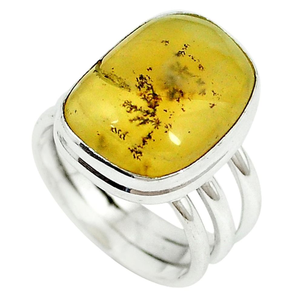 Natural yellow opal 925 sterling silver ring jewelry size 6 m6785