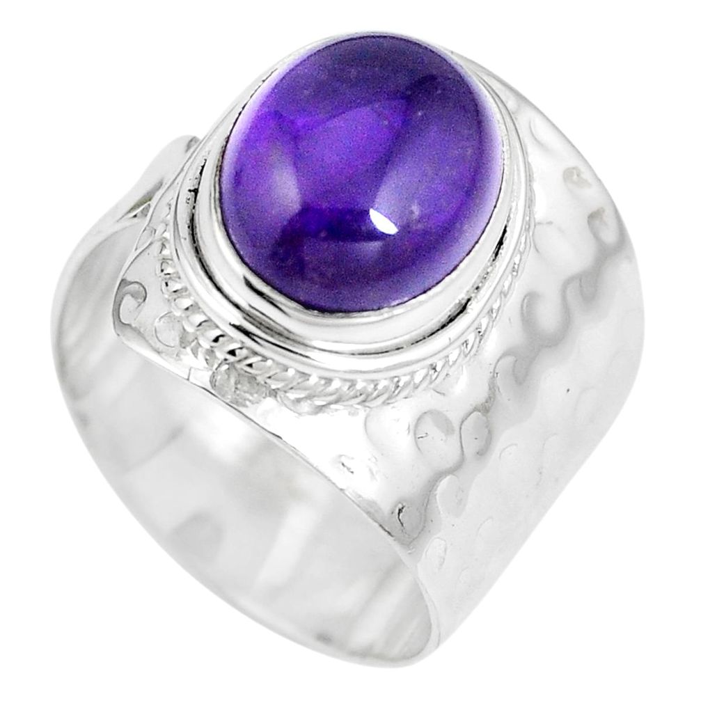 Natural purple amethyst 925 sterling silver ring jewelry size 8.5 m68167