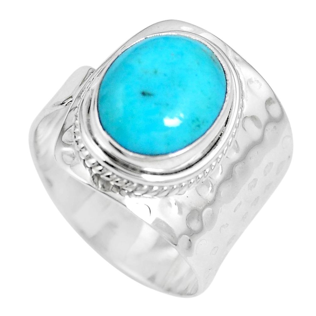 Blue arizona mohave turquoise 925 sterling silver ring size 9 m68171