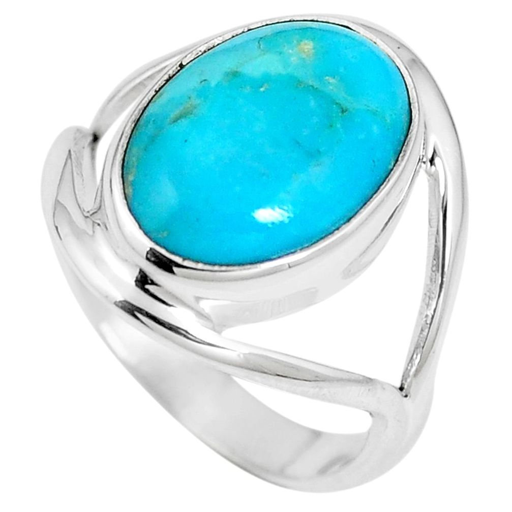 Blue arizona mohave turquoise 925 sterling silver ring size 6 m68364