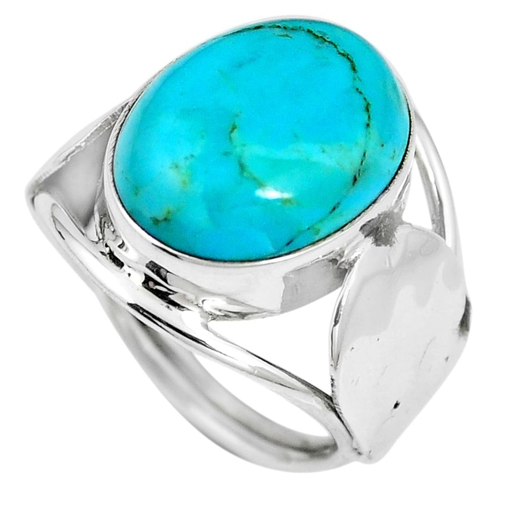 Blue arizona mohave turquoise 925 sterling silver ring size 6.5 m68365