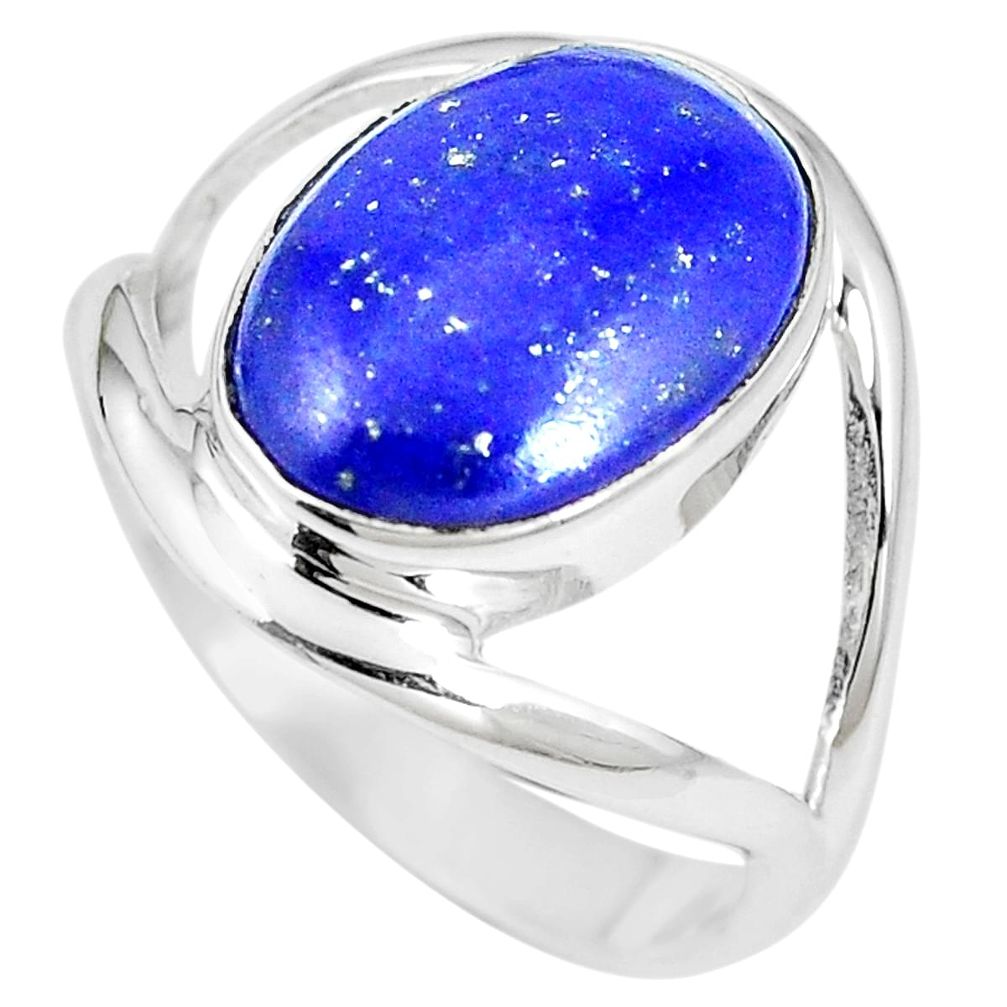 Natural blue lapis lazuli 925 sterling silver ring jewelry size 8 m68367