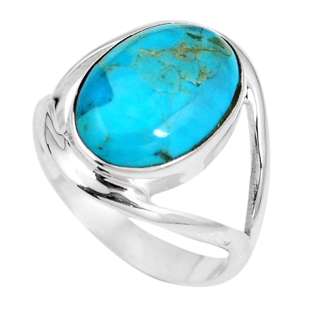 925 sterling silver blue arizona mohave turquoise oval ring size 7 m68375