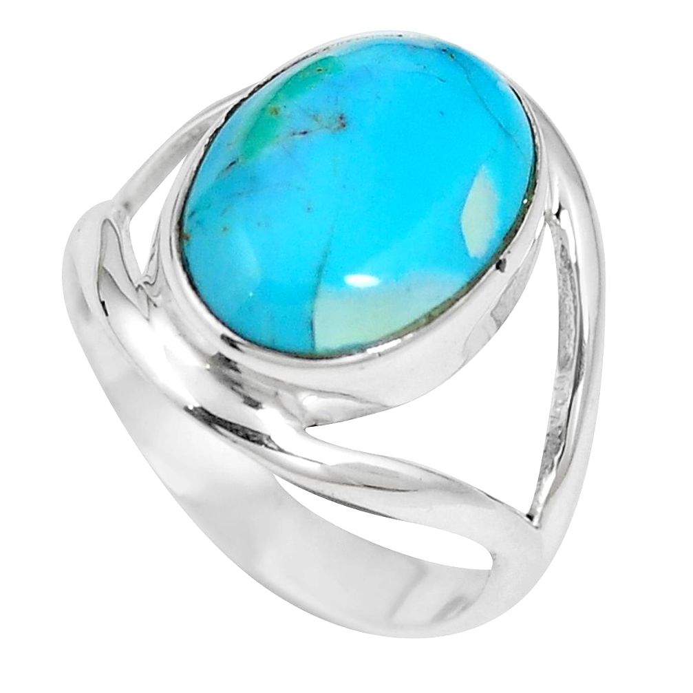 Blue arizona mohave turquoise 925 sterling silver ring size 5.5 m68376