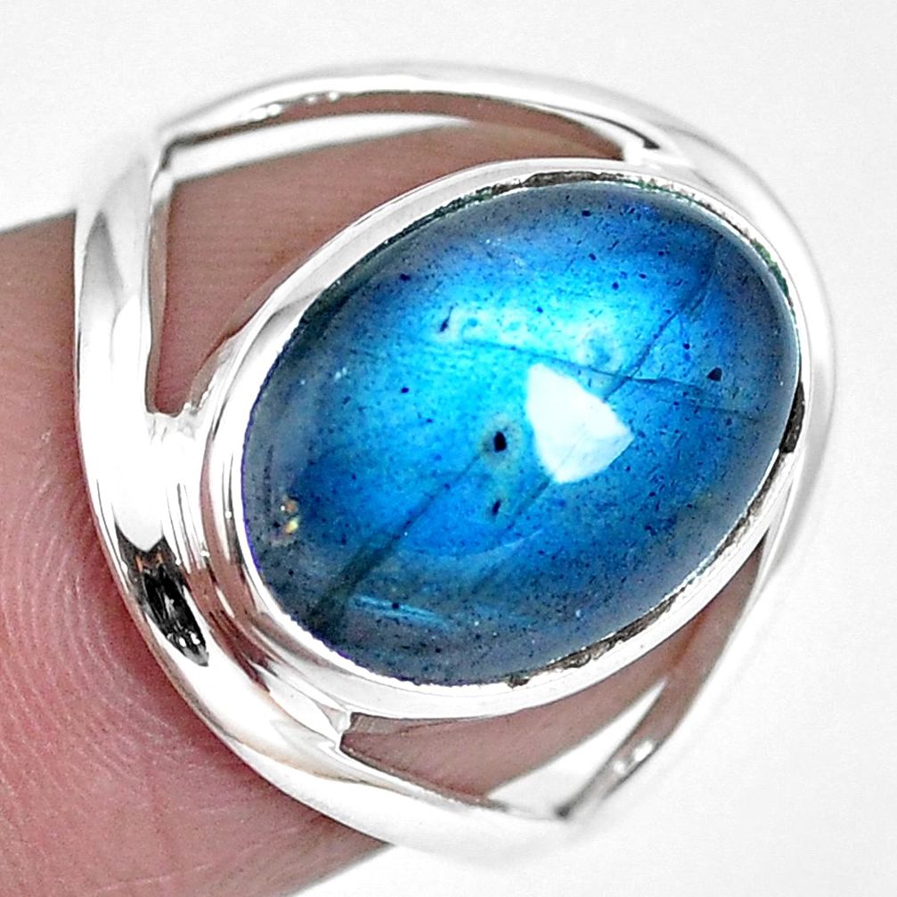 Natural blue labradorite 925 sterling silver ring jewelry size 6 m68377