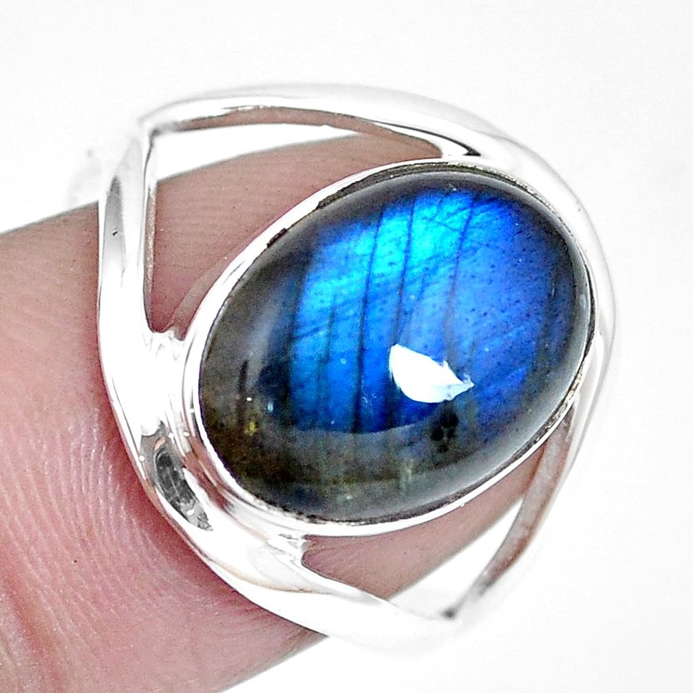 Natural blue labradorite 925 sterling silver ring jewelry size 8 m68379
