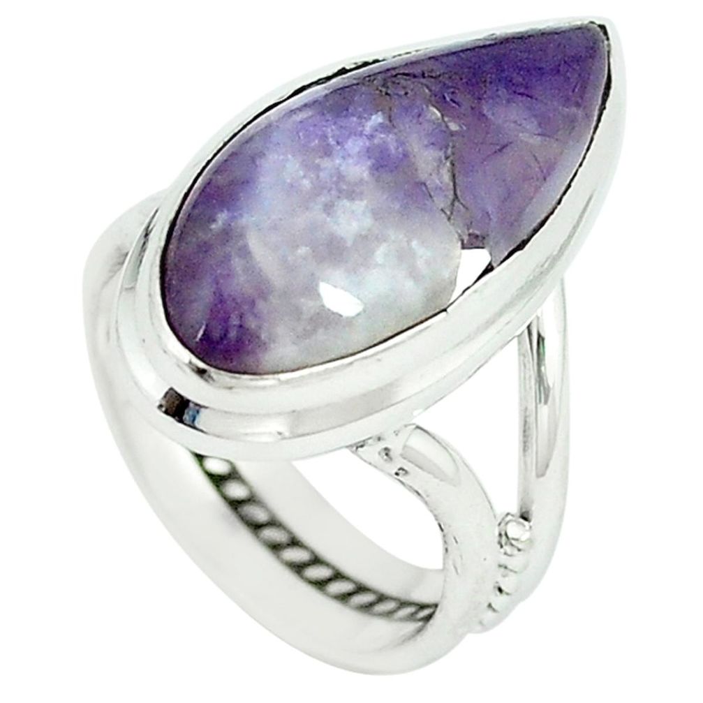 Natural purple opal 925 sterling silver ring jewelry size 5 m6895