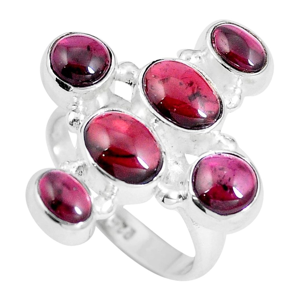 Natural red garnet 925 sterling silver ring jewelry size 8 m70261