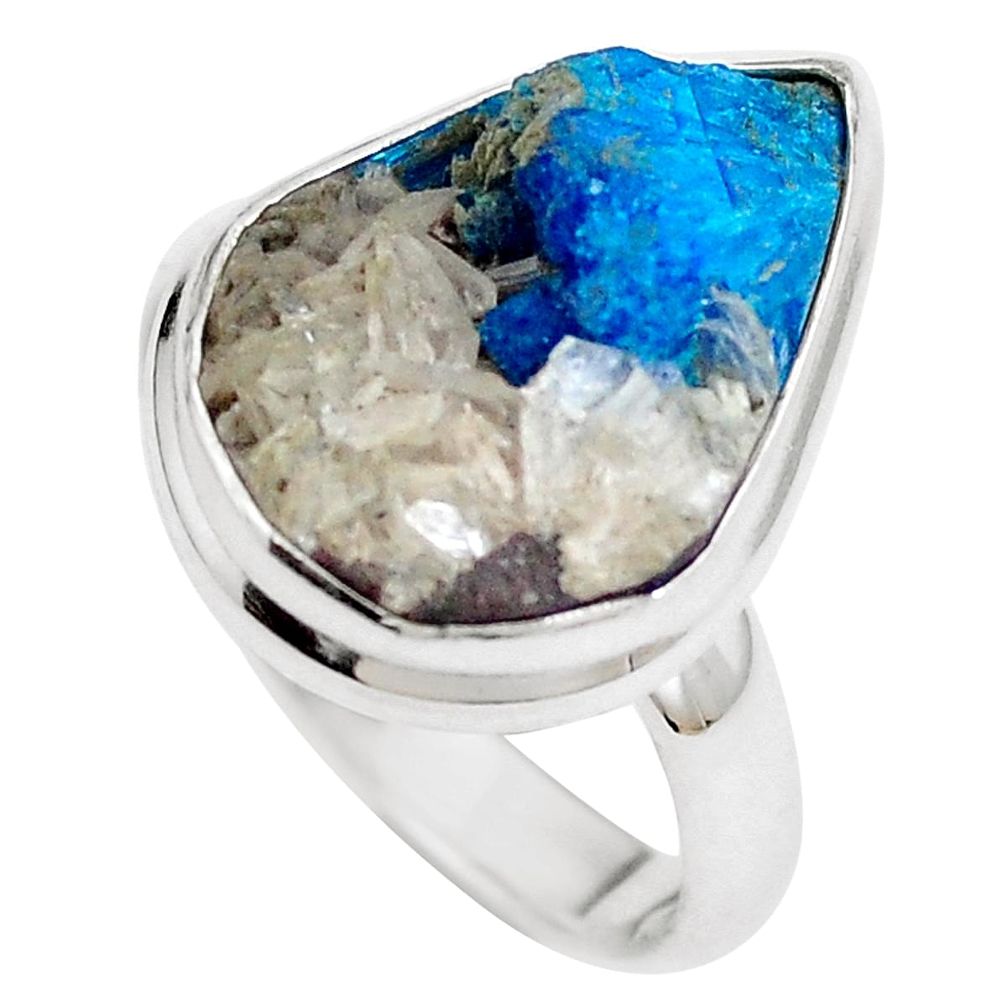 Natural blue cavansite 925 sterling silver ring jewelry size 7.5 m71967