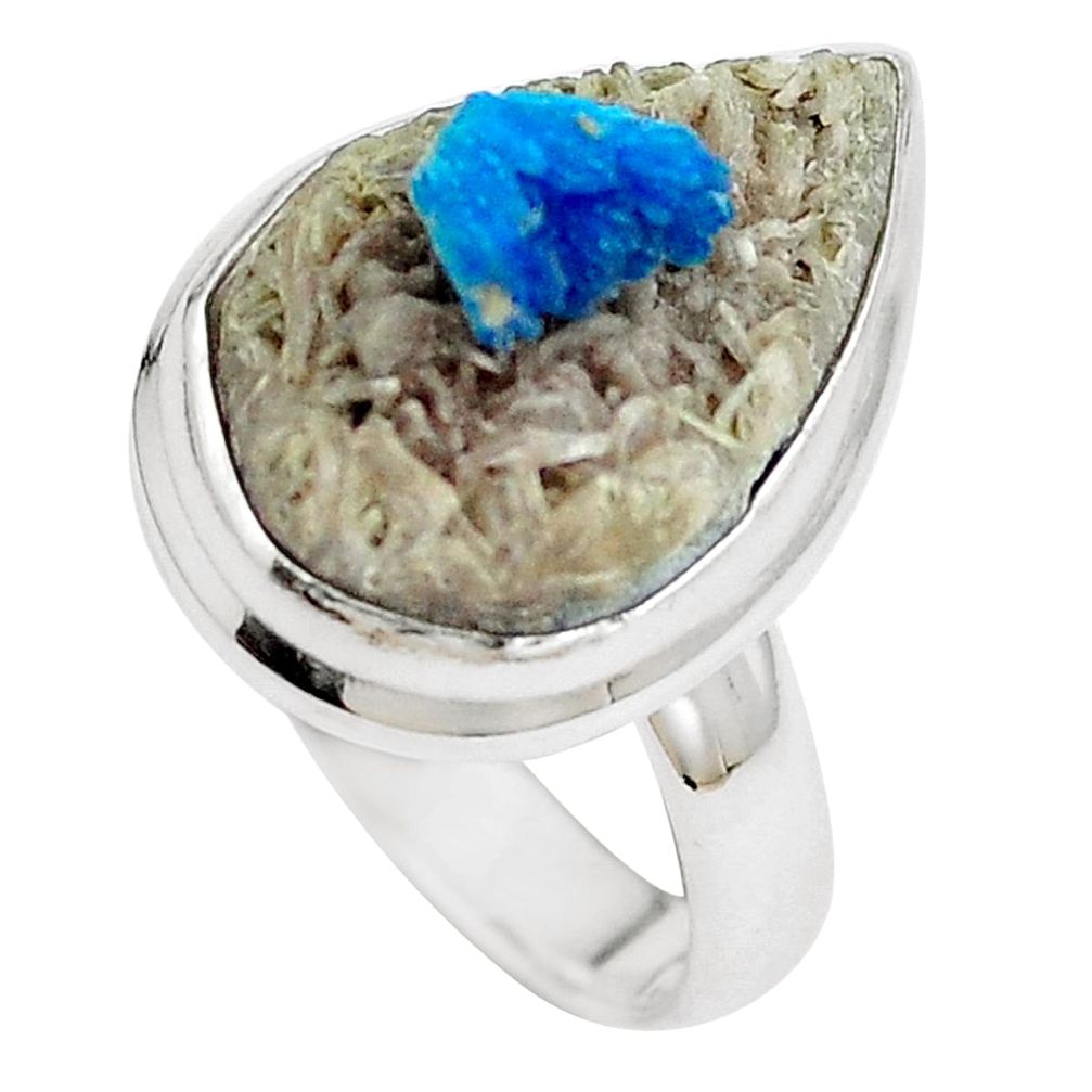 Natural blue cavansite 925 sterling silver ring jewelry size 6 m71975