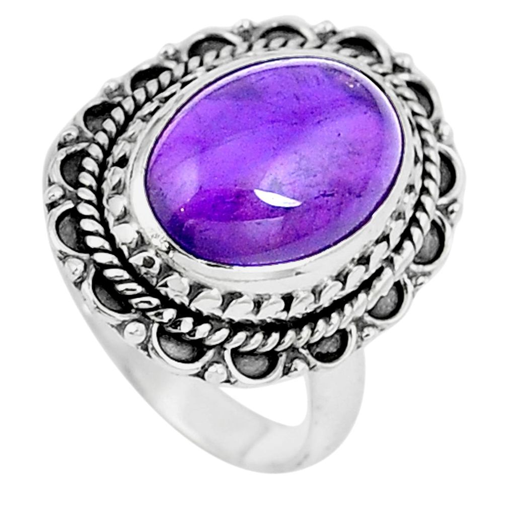 925 sterling silver natural purple amethyst ring jewelry size 8 m72709