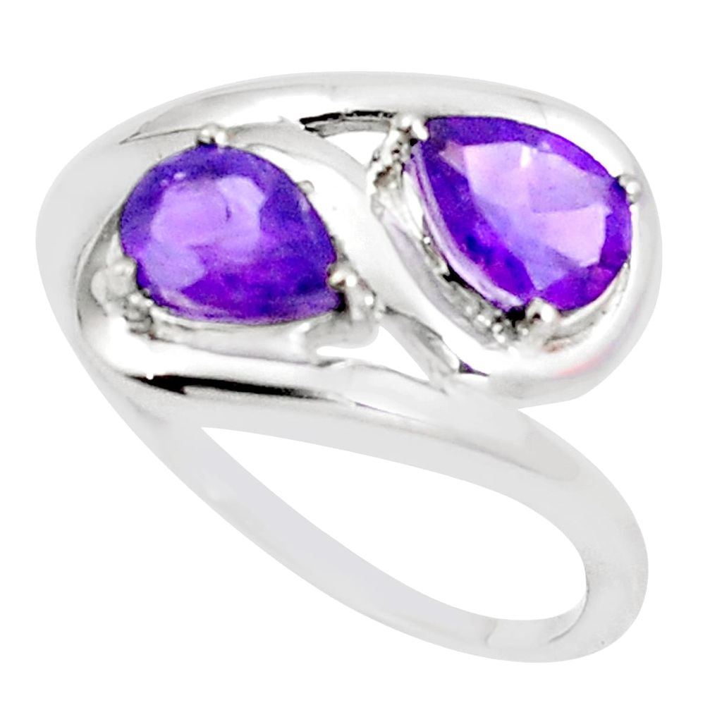 3.45cts natural purple amethyst 925 sterling silver ring jewelry size 7 m73847