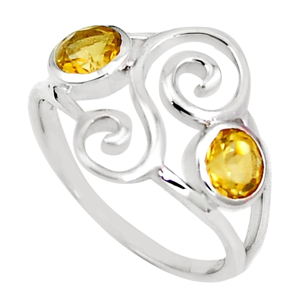 Natural yellow citrine 925 sterling silver ring jewelry size 8.5 m73866