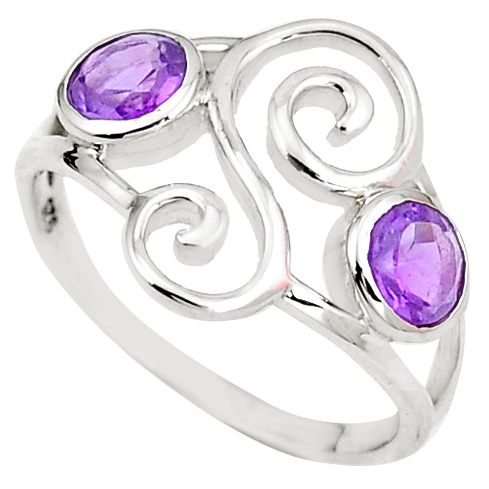 Natural purple amethyst 925 sterling silver ring jewelry size 6.5 m73872