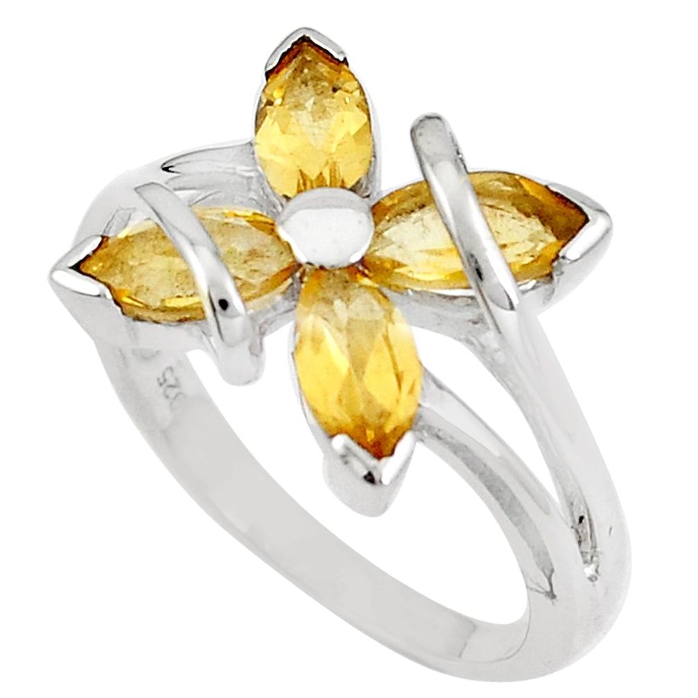 925 sterling silver natural yellow citrine ring jewelry size 5 m74400