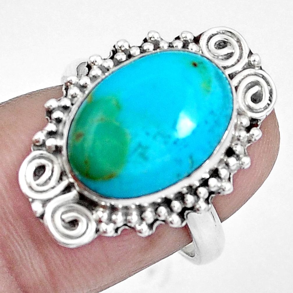 Green arizona mohave turquoise 925 sterling silver ring size 6.5 m74982