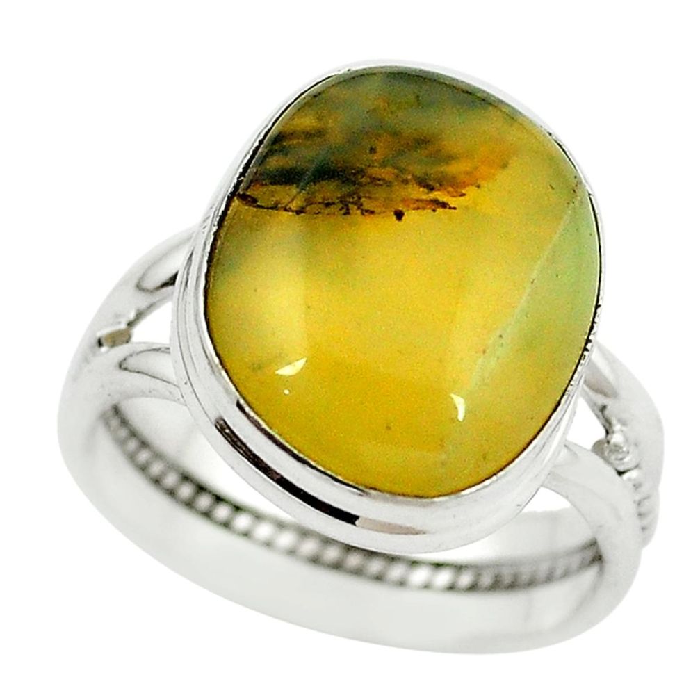 Natural yellow opal 925 sterling silver ring jewelry size 8 m7601