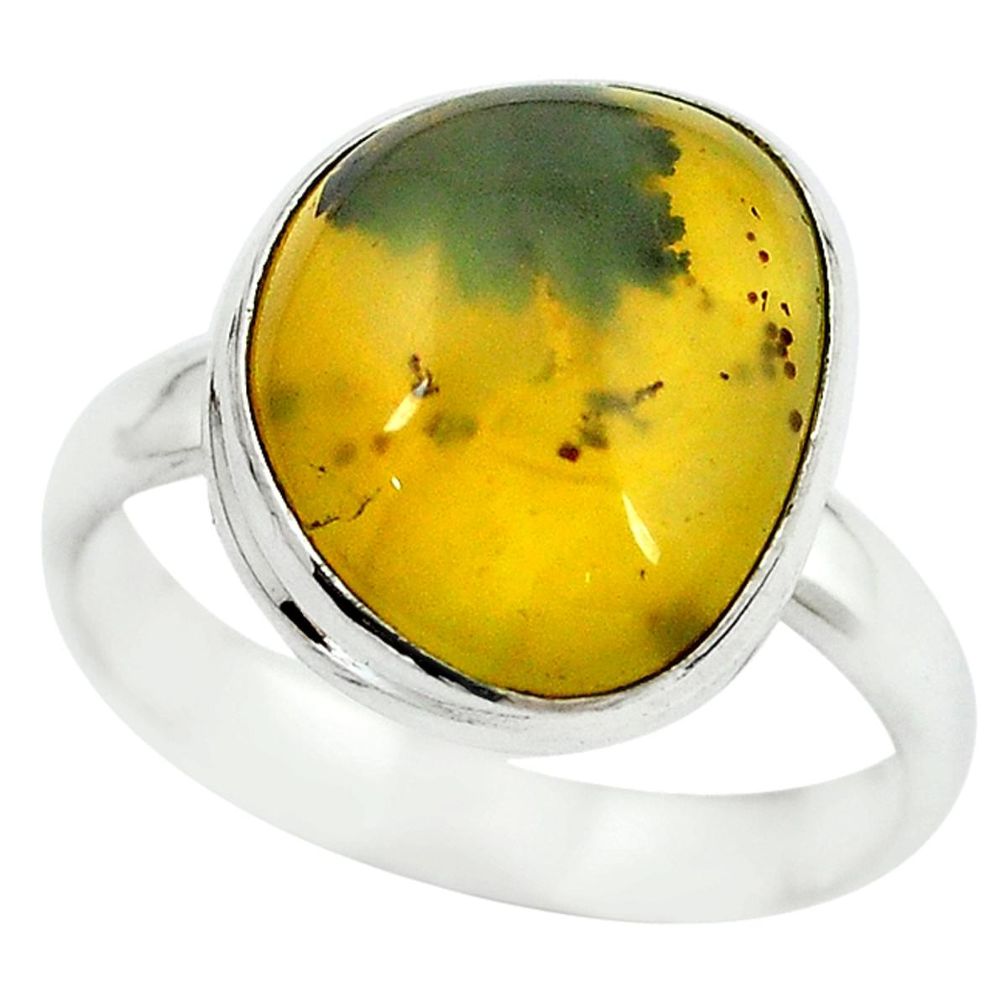 Natural yellow opal fancy 925 sterling silver ring jewelry size 10 m7613