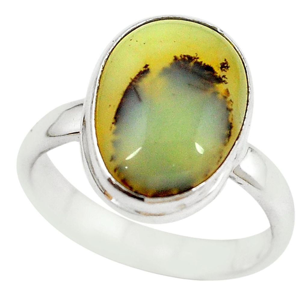 Natural yellow opal 925 sterling silver ring jewelry size 8 m7616