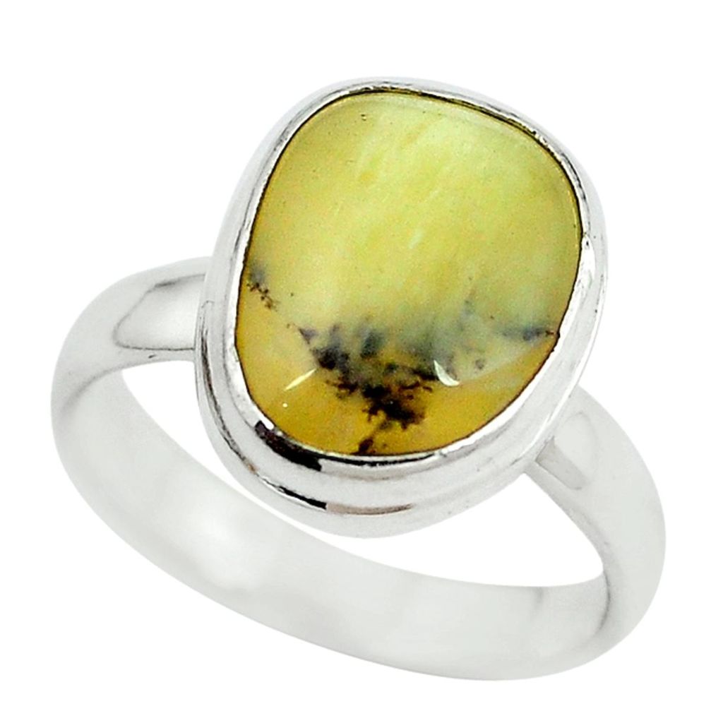 Natural yellow opal 925 sterling silver ring jewelry size 7 m7620