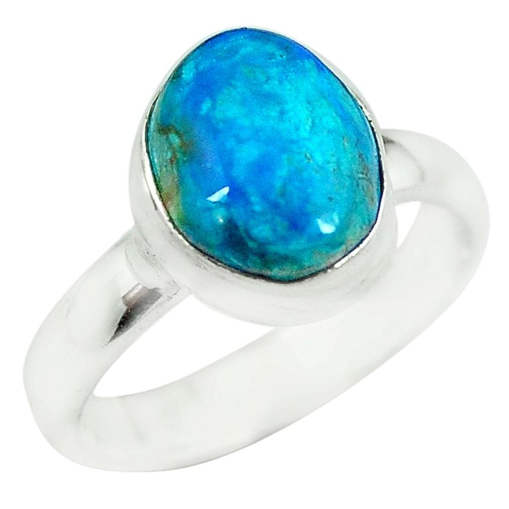Natural blue opaline 925 sterling silver ring jewelry size 7 m7629