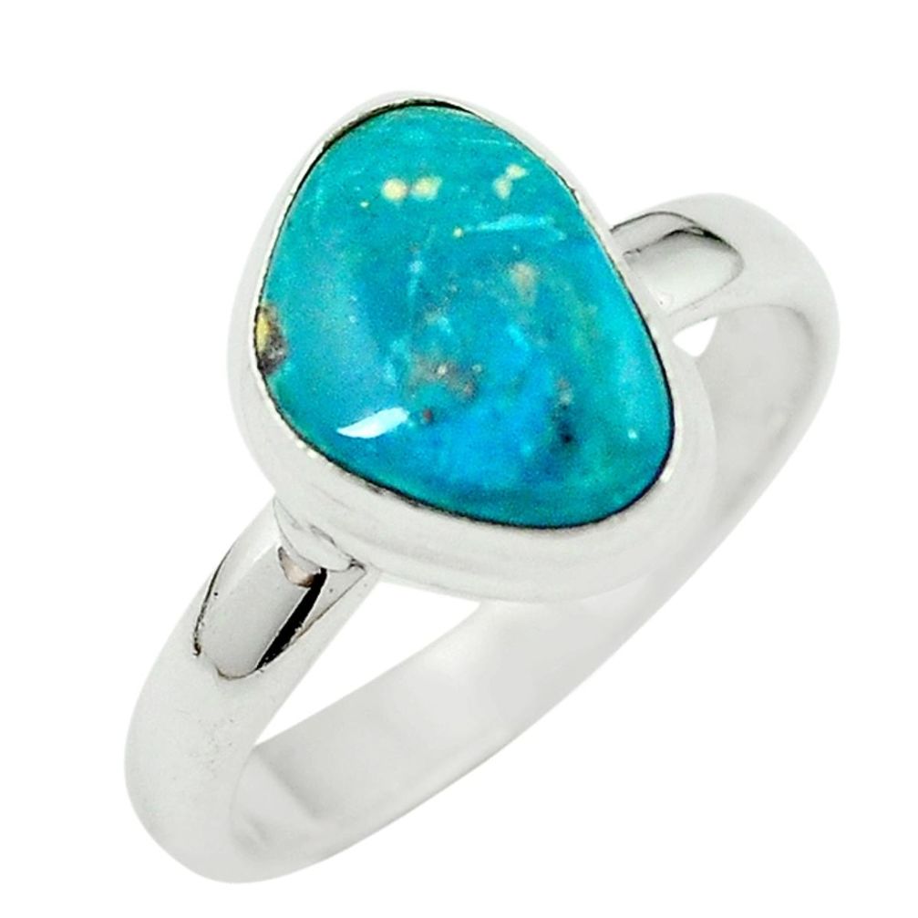 Natural blue opaline 925 sterling silver ring jewelry size 9 m7637