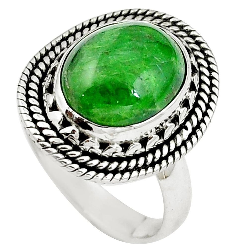 925 sterling silver natural green chrome diopside ring jewelry size 6.5 m77392